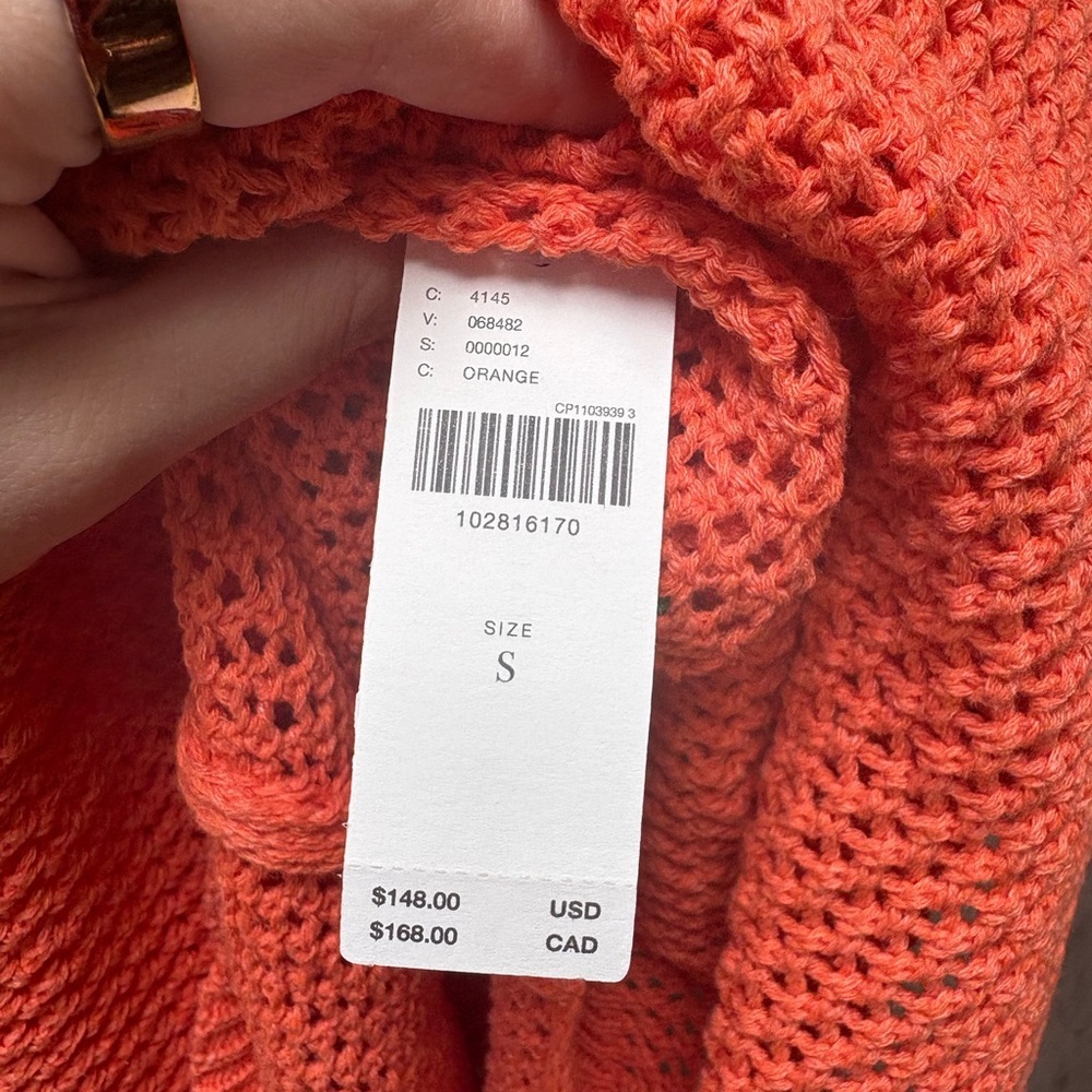 Anthropologie Celandine Crochet Halter Cover-Up Dress in Orange New with Tags! - Picture 6 of 7